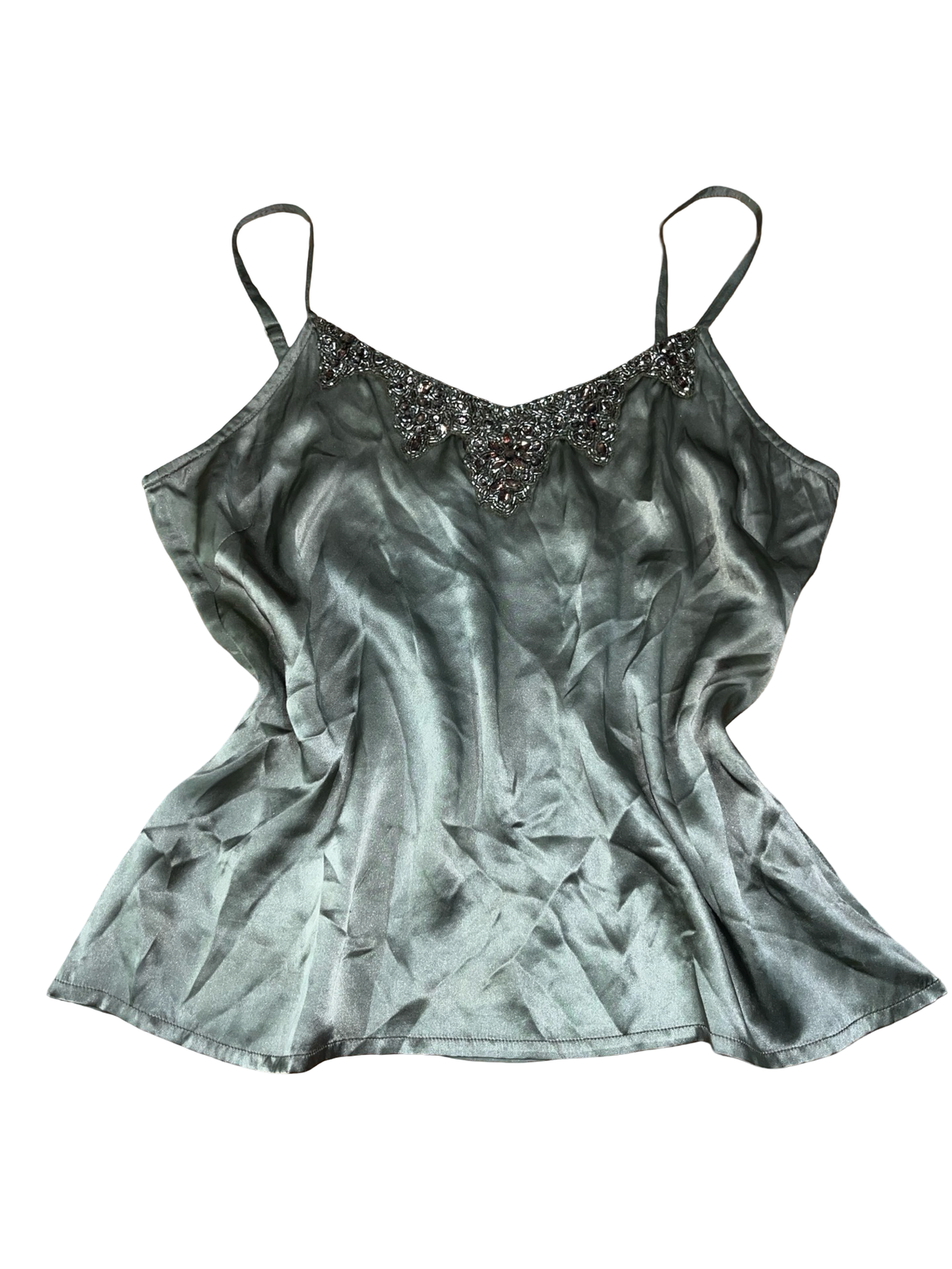 Y2K Biba Embellished Satin Cami Top UK L