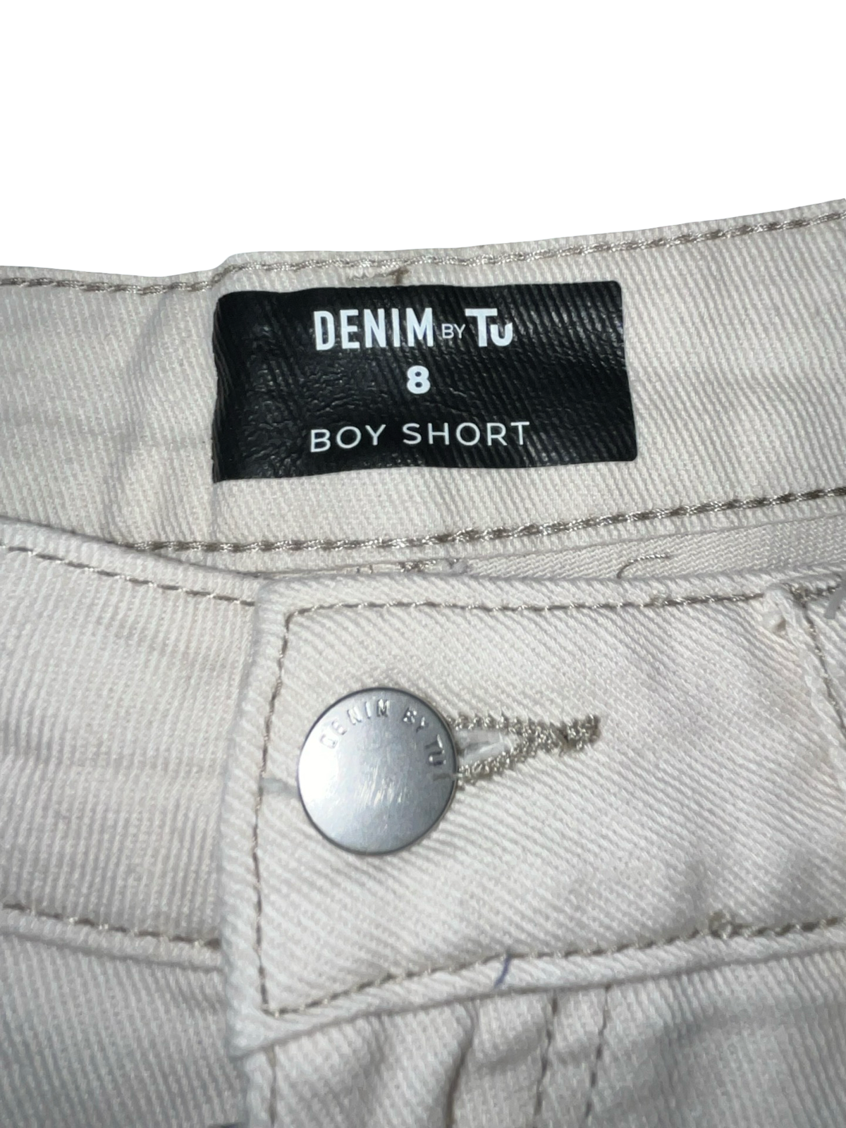 Denim by TU White Distressed Boyfriend Denim Shorts UK 8