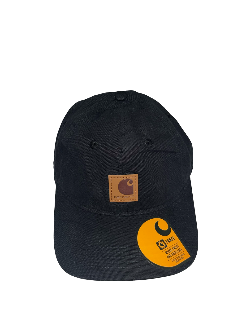 Carhartt Force Canvas Cap | Black | Leather Logo Patch