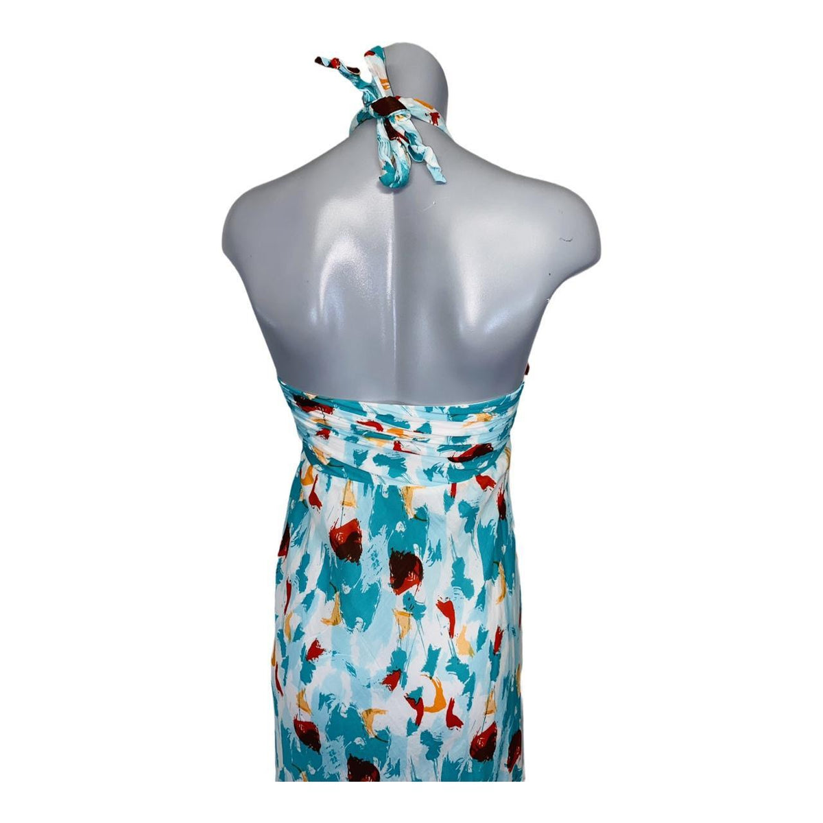 Multi coloured halter maxi dress with tie neckline By Aramis princess ukS