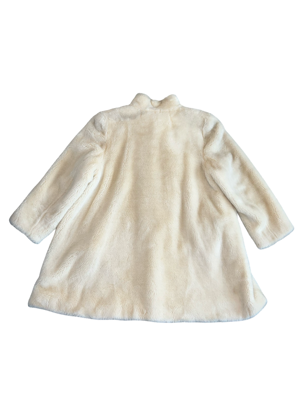 Vintage Cream Faux Fur Swing Coat – 50s/60s Style | L