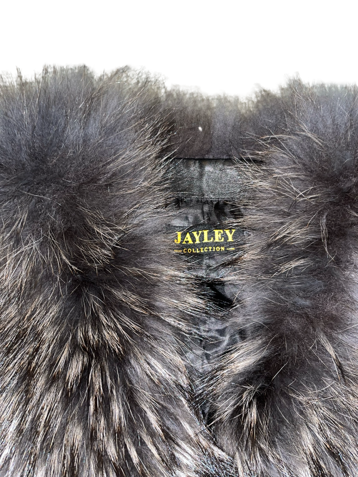 Jayley Collection Black Fur & Leather Gilet – Luxury Statement Vest ukM