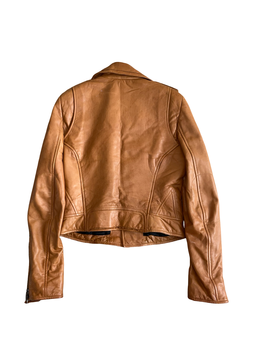 Vintage Balenciaga Leather Tan Brown Biker Jacket M