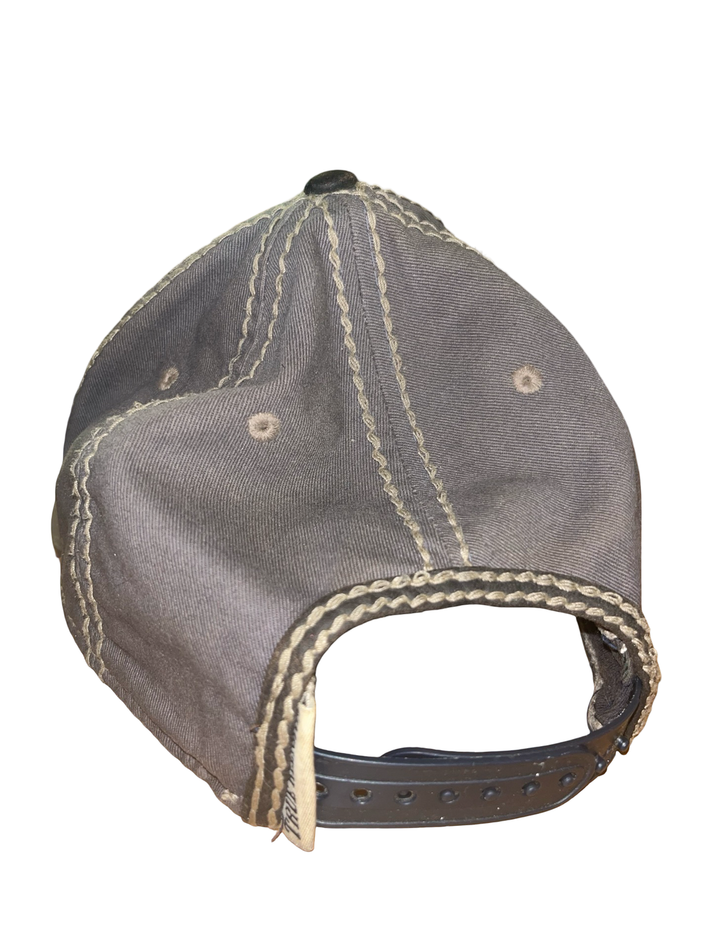 True Religion Distressed Grey Logo Baseball Cap