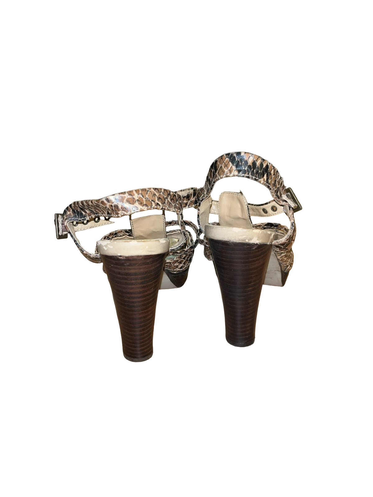 Y2K Snakeskin Strappy Platform Heels UK 5 / EU 38
