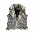 Y2K Dorothy Perkins Grey Faux Fur Shearling Gilet UK 10