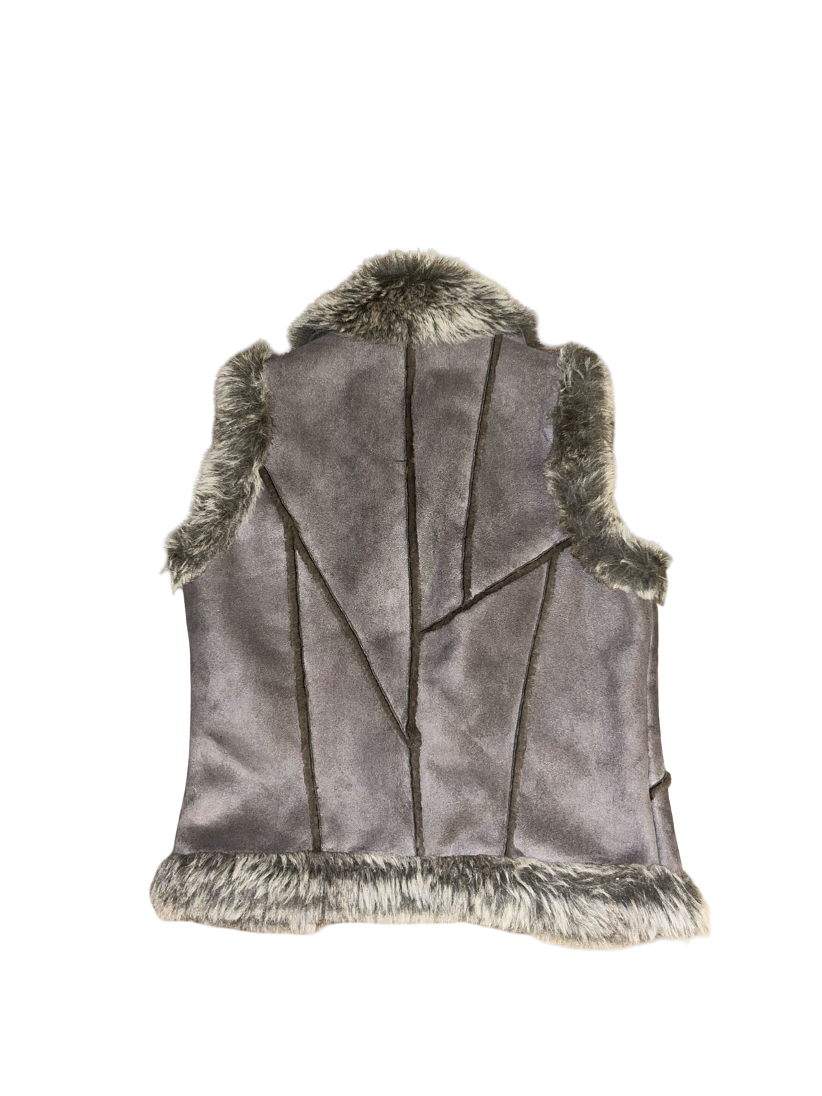 Y2K Dorothy Perkins Grey Faux Fur Shearling Gilet UK 10