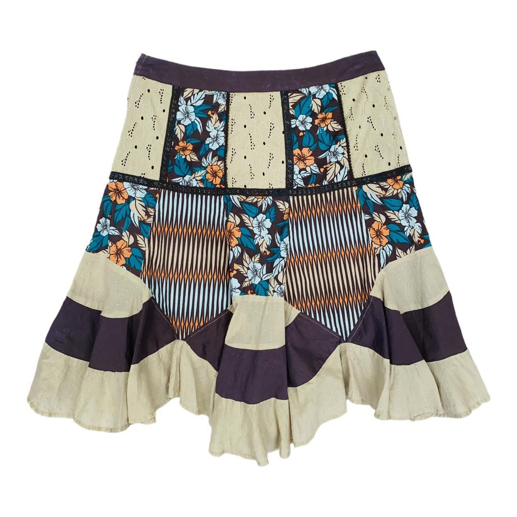 Next boho vintage style cotton patchwork skirt uk14