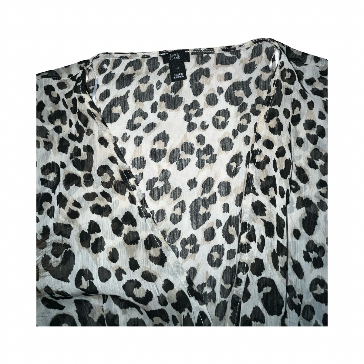 River island leopard print mesh blouse uk16