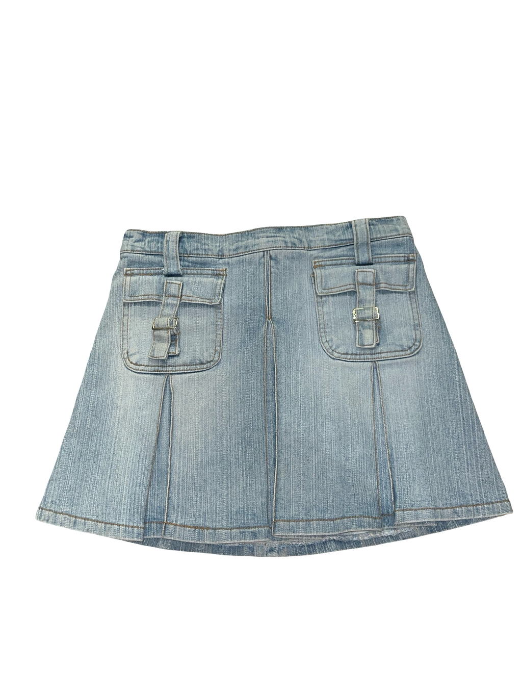 Y2K Star Kin Jeans Buckle Pocket Denim Mini Skirt ukS