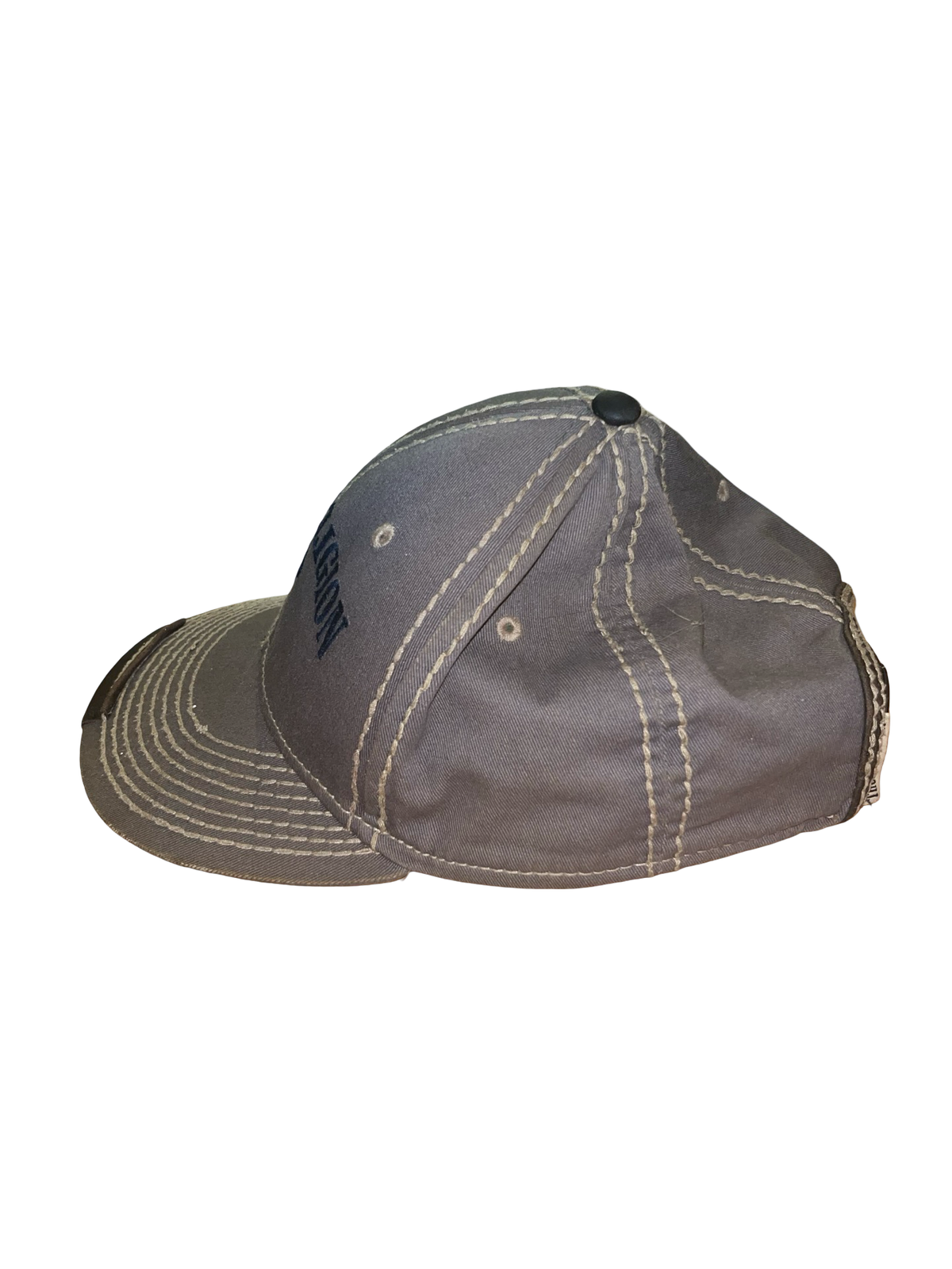 True Religion Distressed Grey Logo Baseball Cap