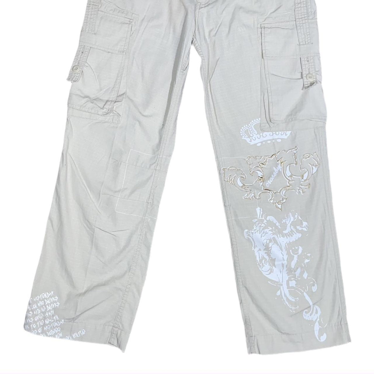 Crosby T.44 Y2K embroidered print cargo pants UkM