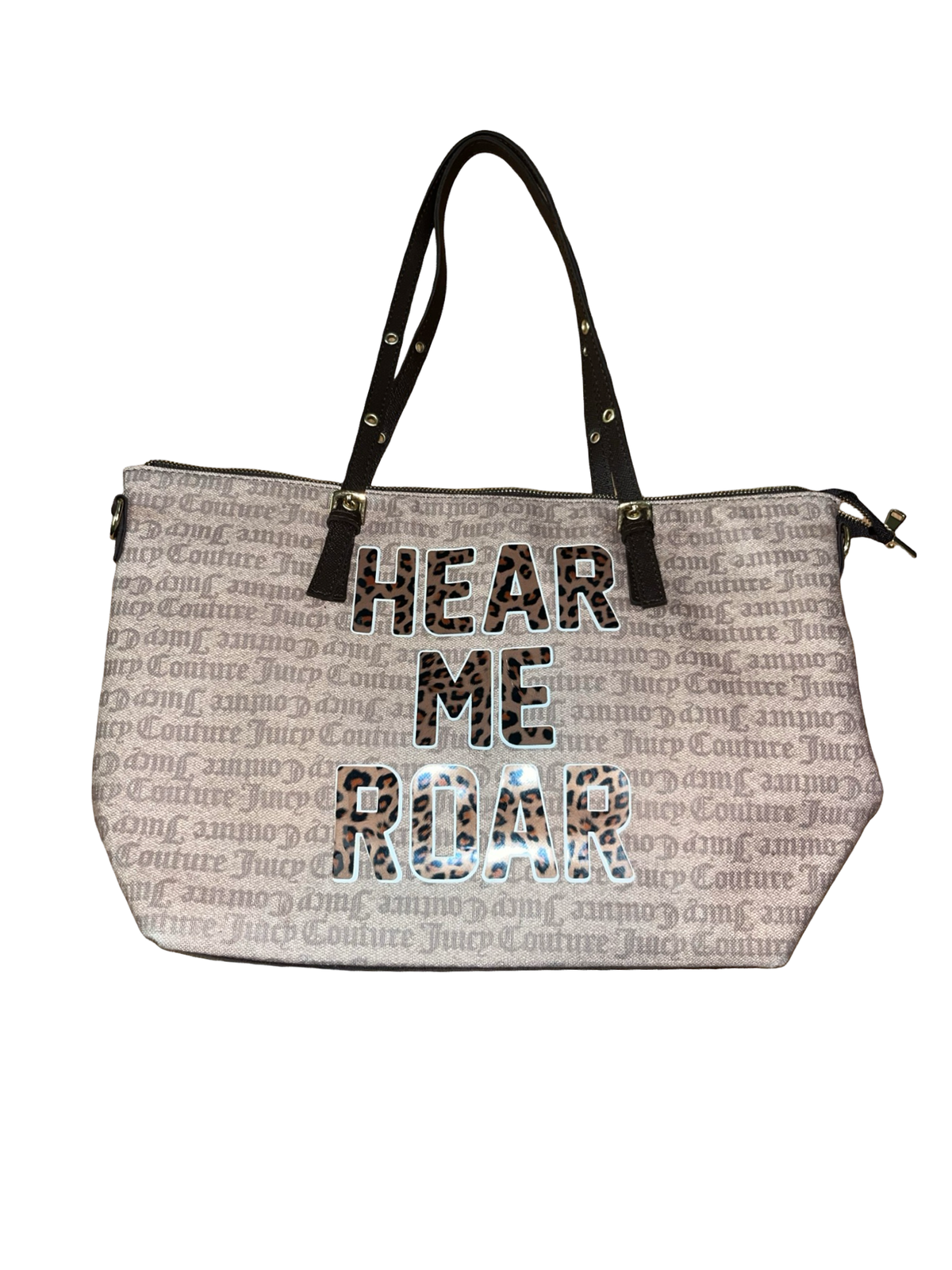 Juicy Couture Y2K “Hear Me Roar” Leopard Print Tote Bag
