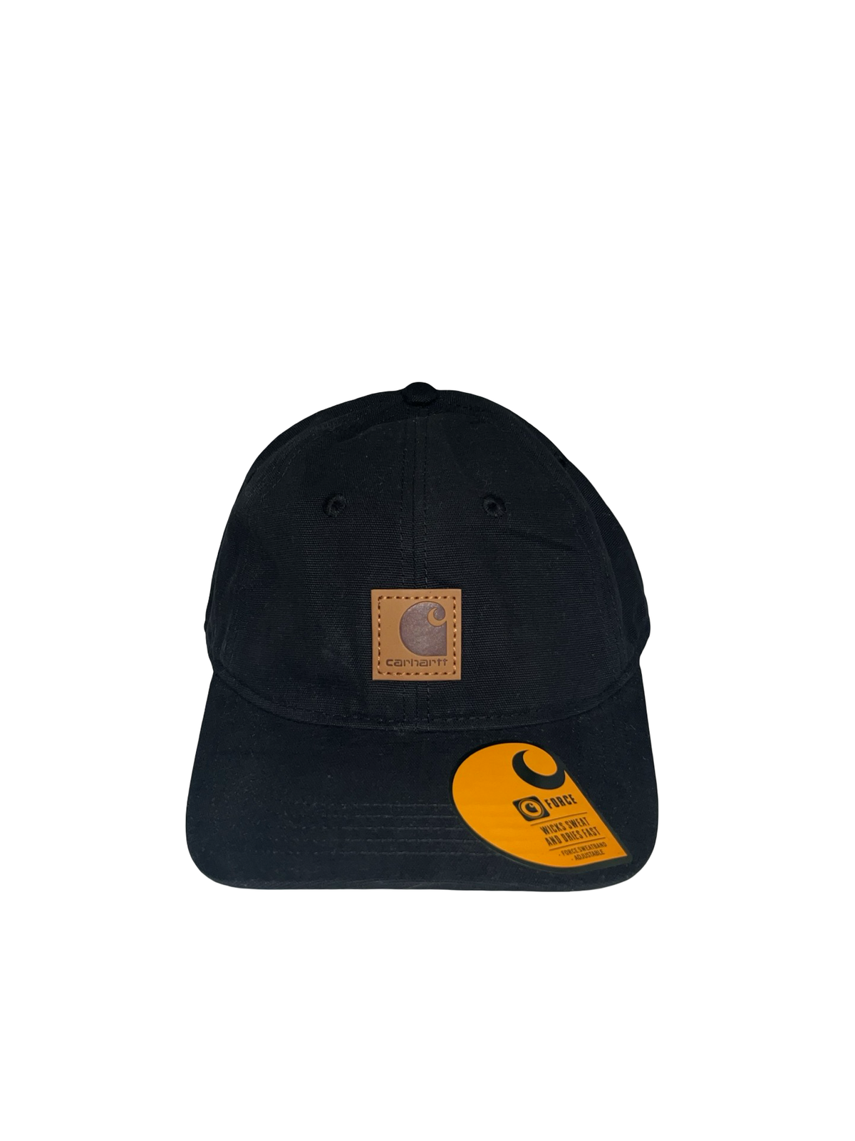 Carhartt Force Canvas Cap | Black | Leather Logo Patch