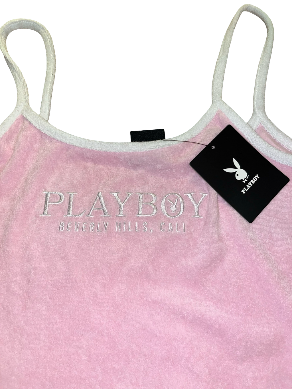 Playboy Pink Velour Cami Top Y2K | UK XS