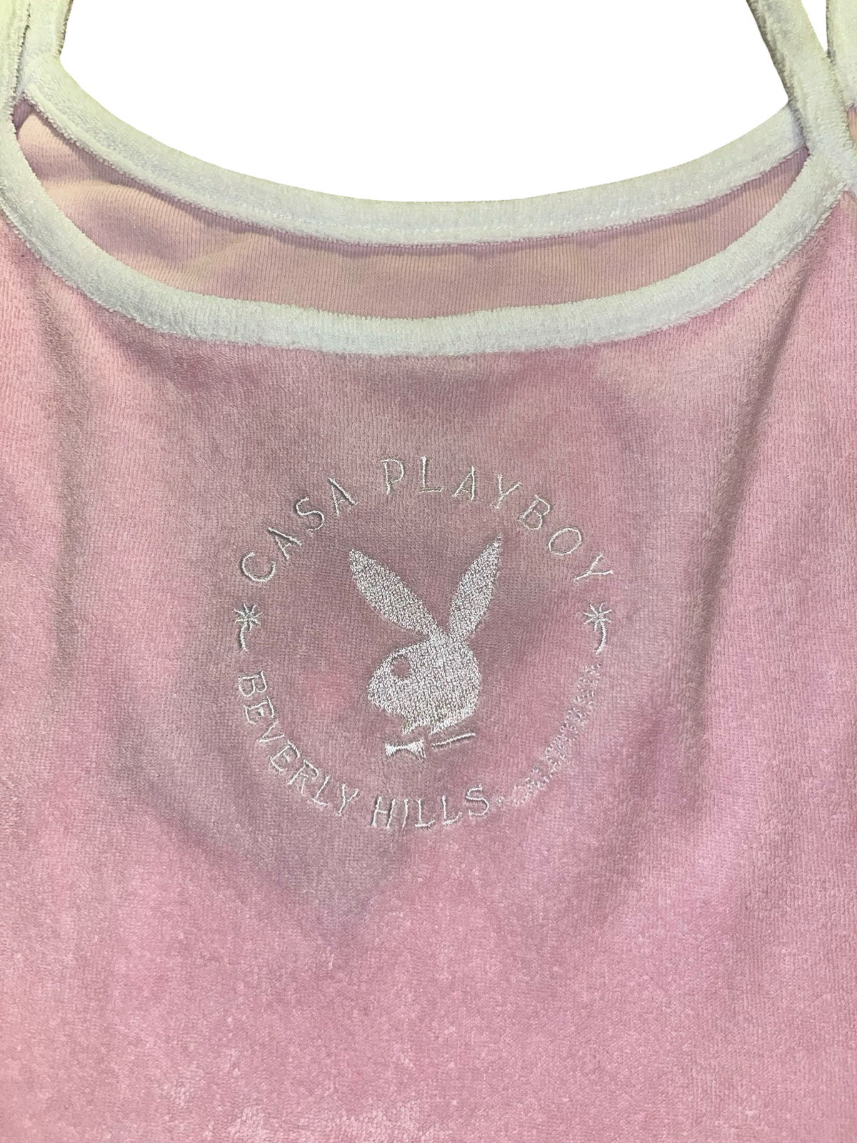 Playboy Pink Velour Cami Top Y2K | UK XS