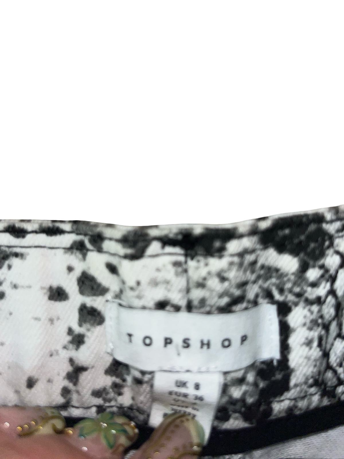 Topshop Y2K Snakeskin Buckle Mini Skirt UK 8