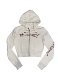 Ed Hardy White Zip Up Hoodie Tiger Rose Graphic Y2K Tattoo Size S
