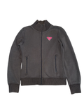 Roxy Grey Zip Up Sweatshirt Jacket Pink Logo Y2K | ukS