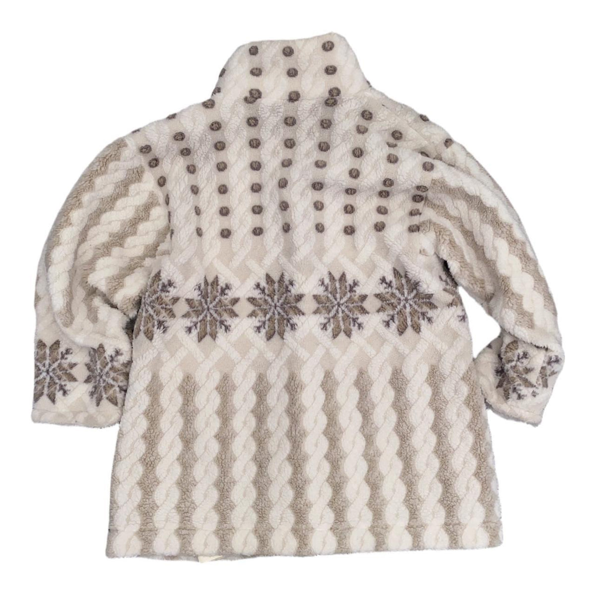 Cream vintage Alpezzepla snowflake print fuzzy coat ukM