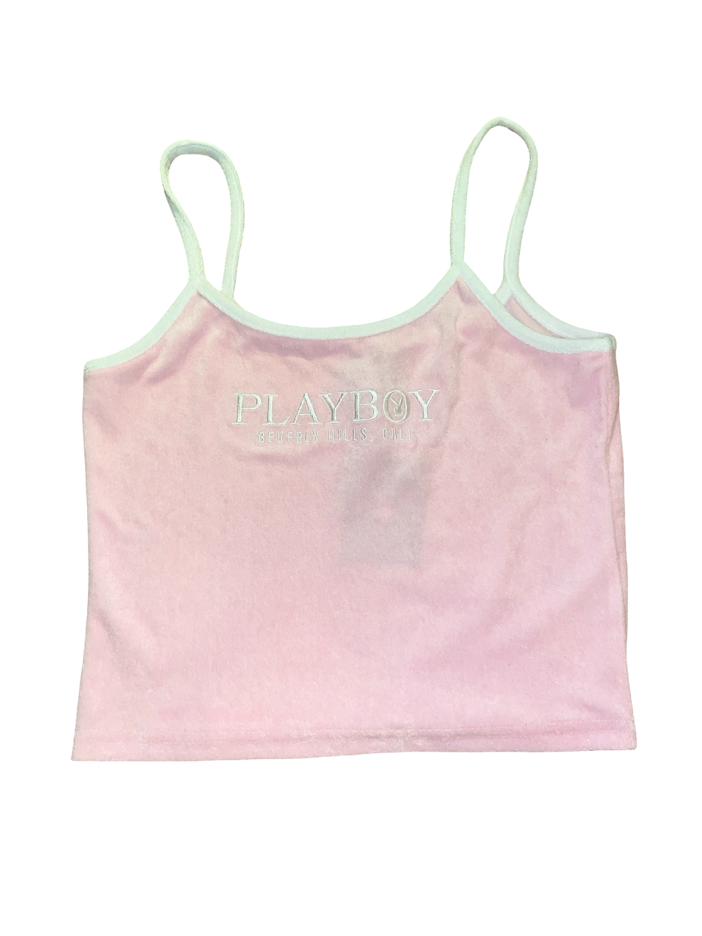 Playboy Pink Velour Cami Top Y2K | UK XS
