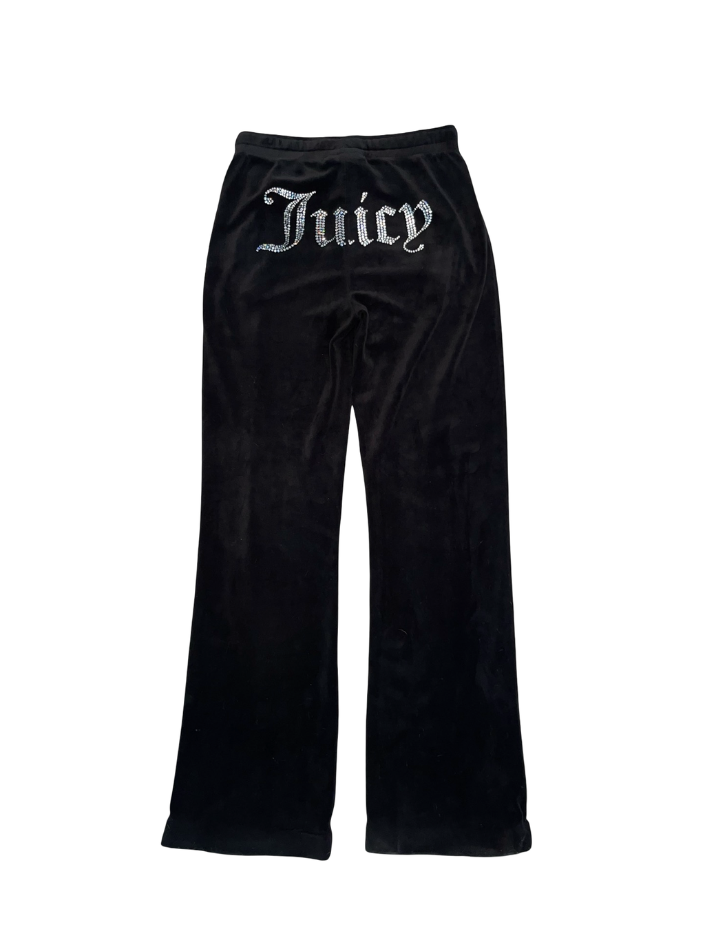 Juicy Couture Black Velour Diamanté Flared Joggers | Size S