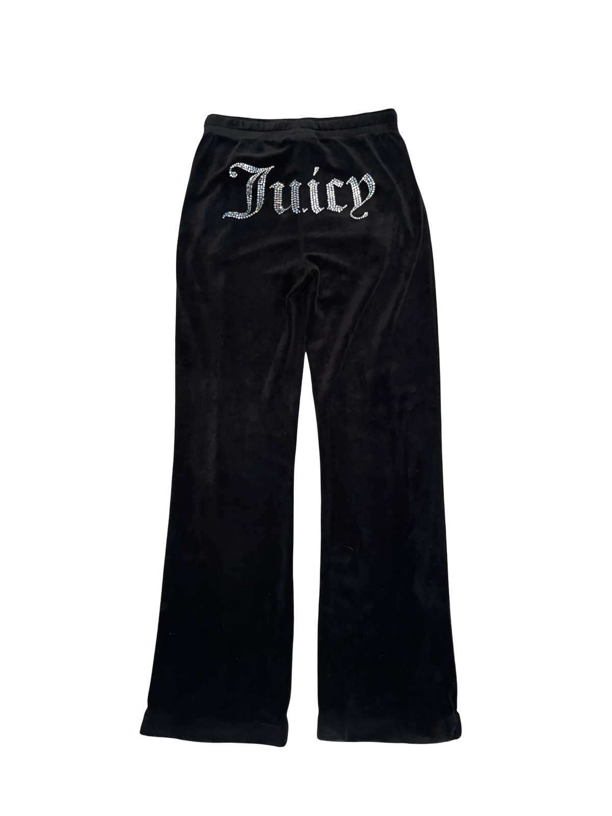 Juicy Couture Black Velour Diamanté Flared Joggers | Size S