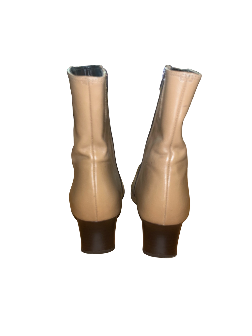 Clarks Tan Beige Leather Ankle Boots UK 6 Square Toe Kitten Heel Y2K