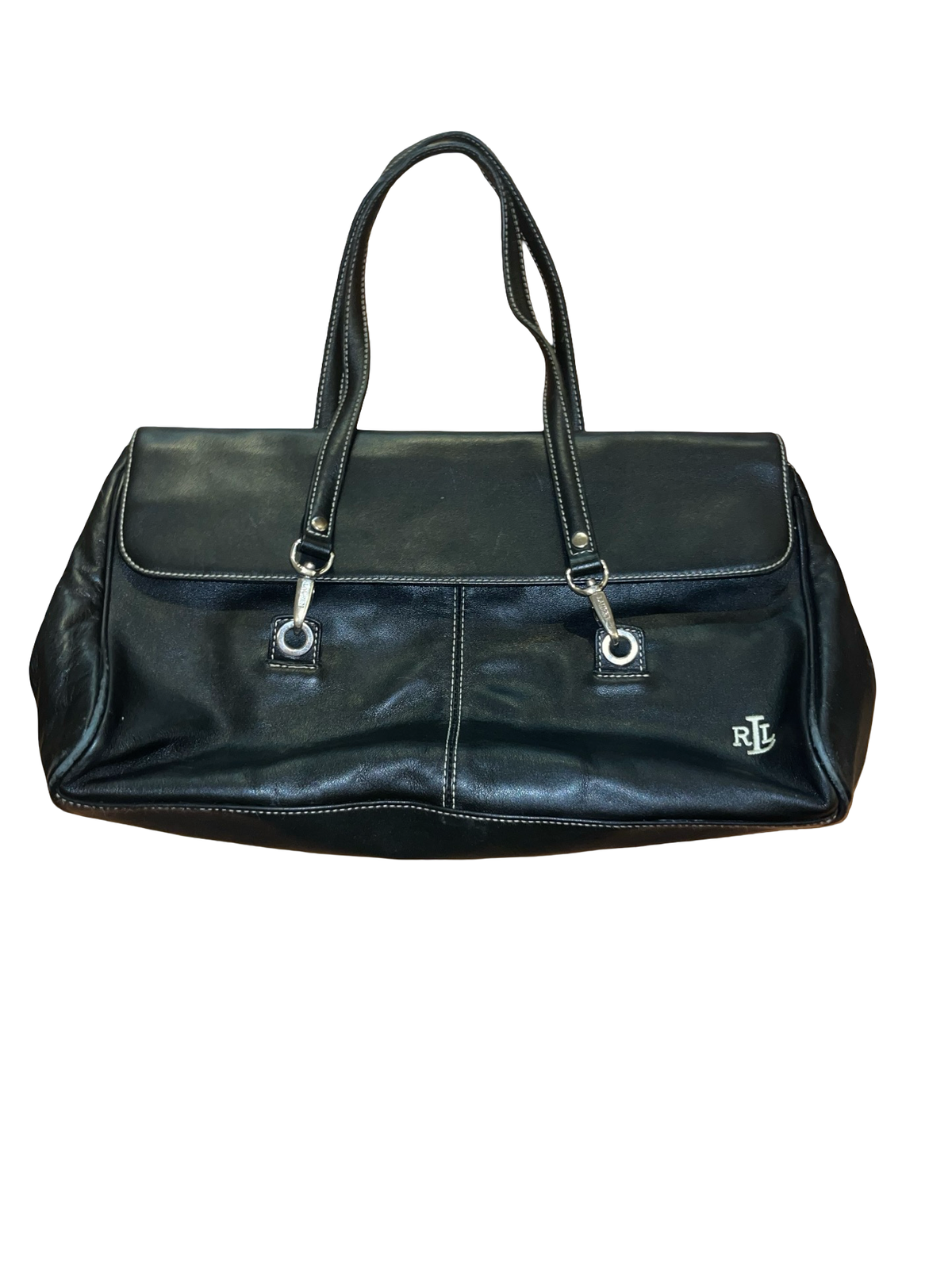 Vintage Lauren Ralph Lauren Black Y2K Large Shoulder Bag