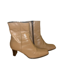 Clarks Tan Beige Leather Ankle Boots UK 6 Square Toe Kitten Heel Y2K
