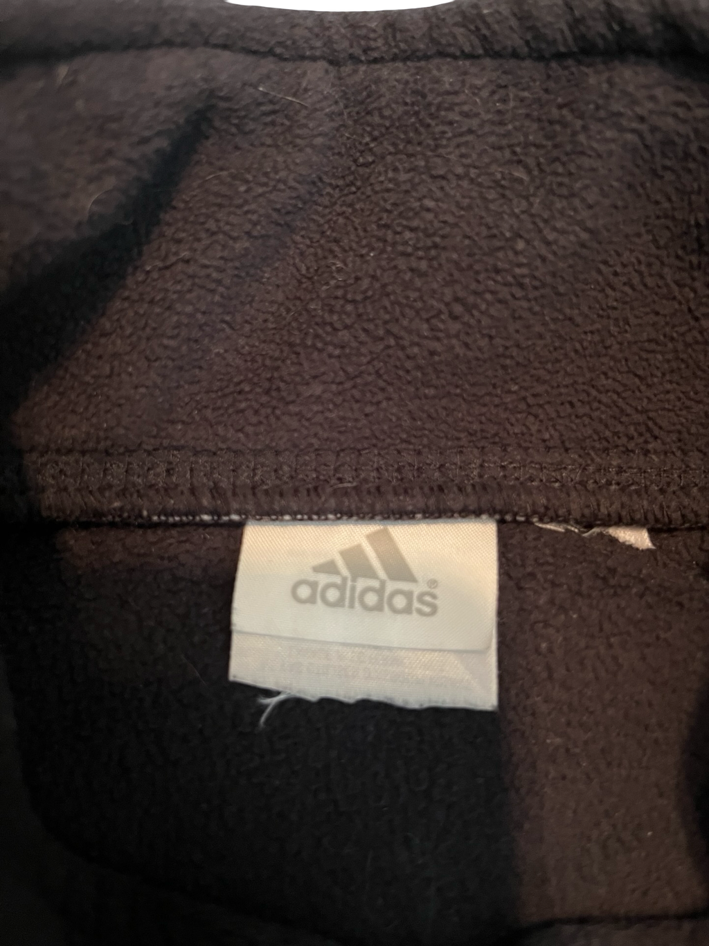 Adidas Black 3 Stripe Quarter Zip Fleece Retro Sportswear | UkM