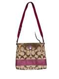 Coach Signature Monogram Pink Stripe Crossbody Bag Y2K
