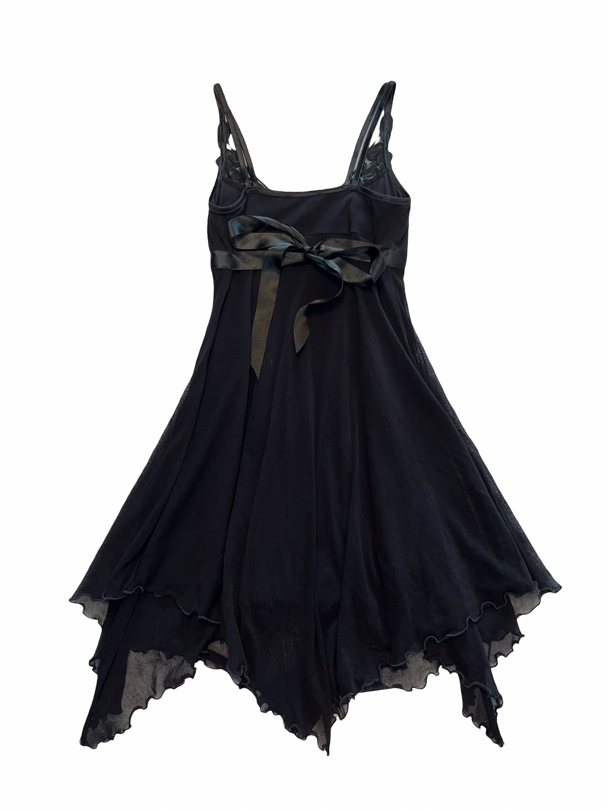 Y2K Jane Norman Black Embellished Fairy Hem Dress UK 10