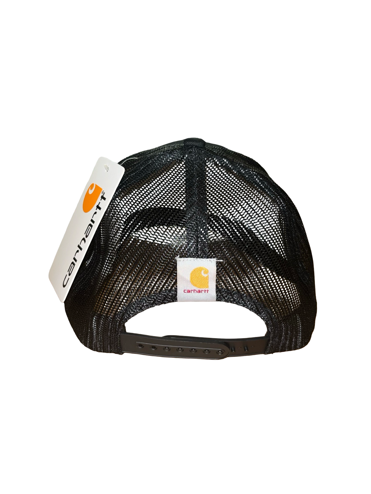 Carhartt Force Black Mesh Trucker Cap Navy Logo Patch