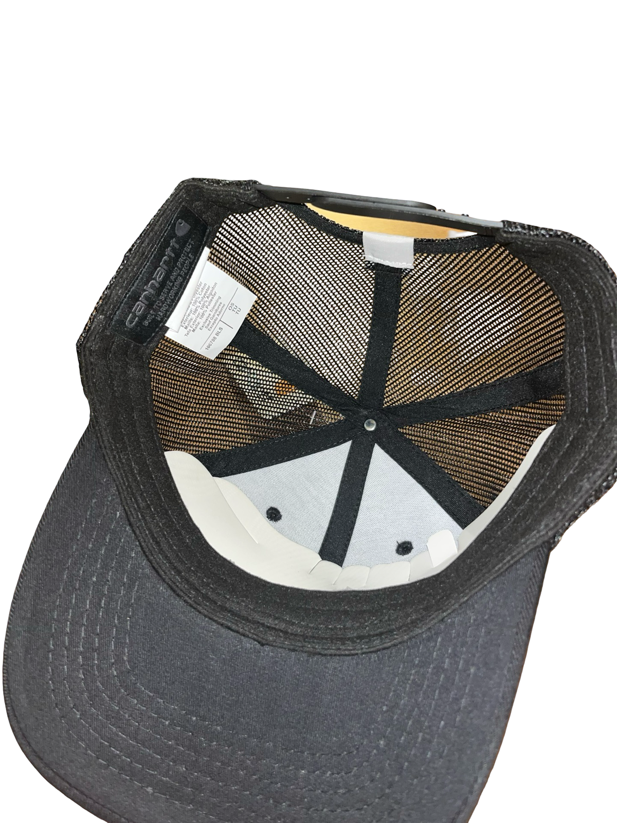 Carhartt Force Black Trucker Cap Blue Logo Patch
