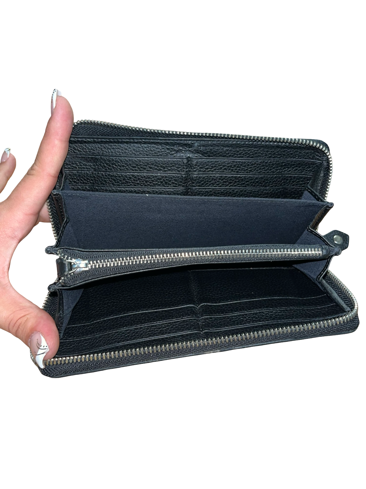 Vivienne Westwood Black Leather Zip Around Long Wallet Purse