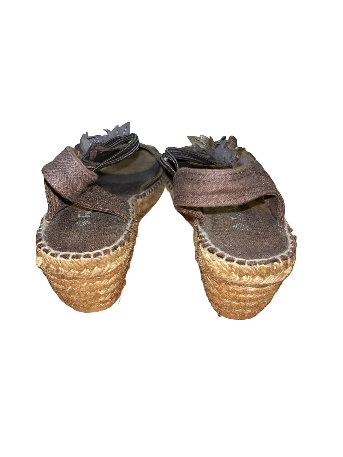 Toni Pons Brown Floral Wedge Sandals Y2K Uk5