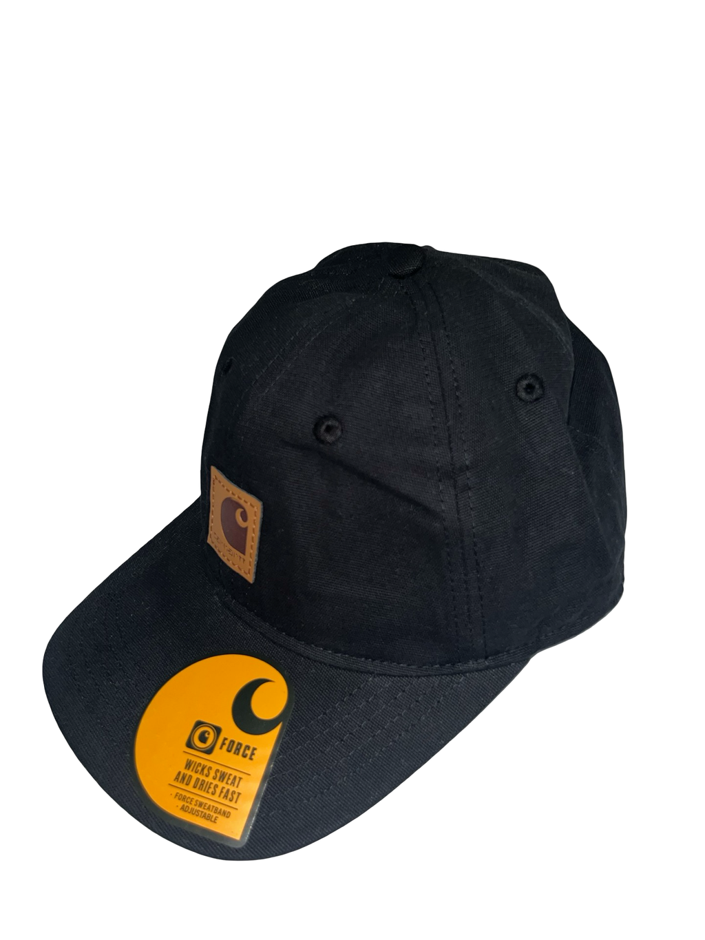 Carhartt Force Canvas Cap | Black | Leather Logo Patch