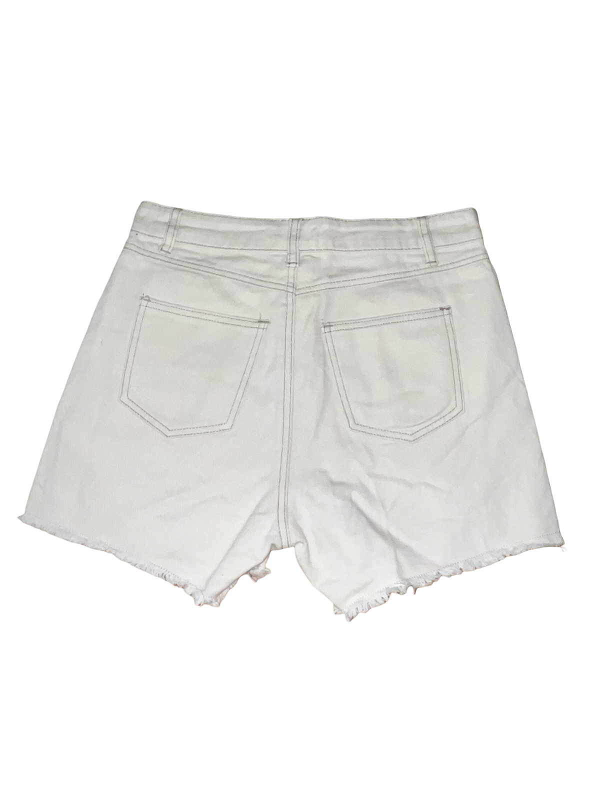 Denim by TU White Distressed Boyfriend Denim Shorts UK 8
