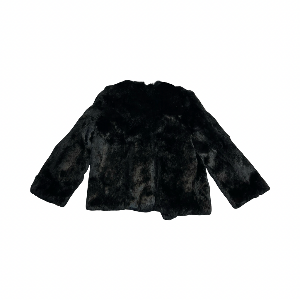 Vintage black coney fur woman’s coat uk16