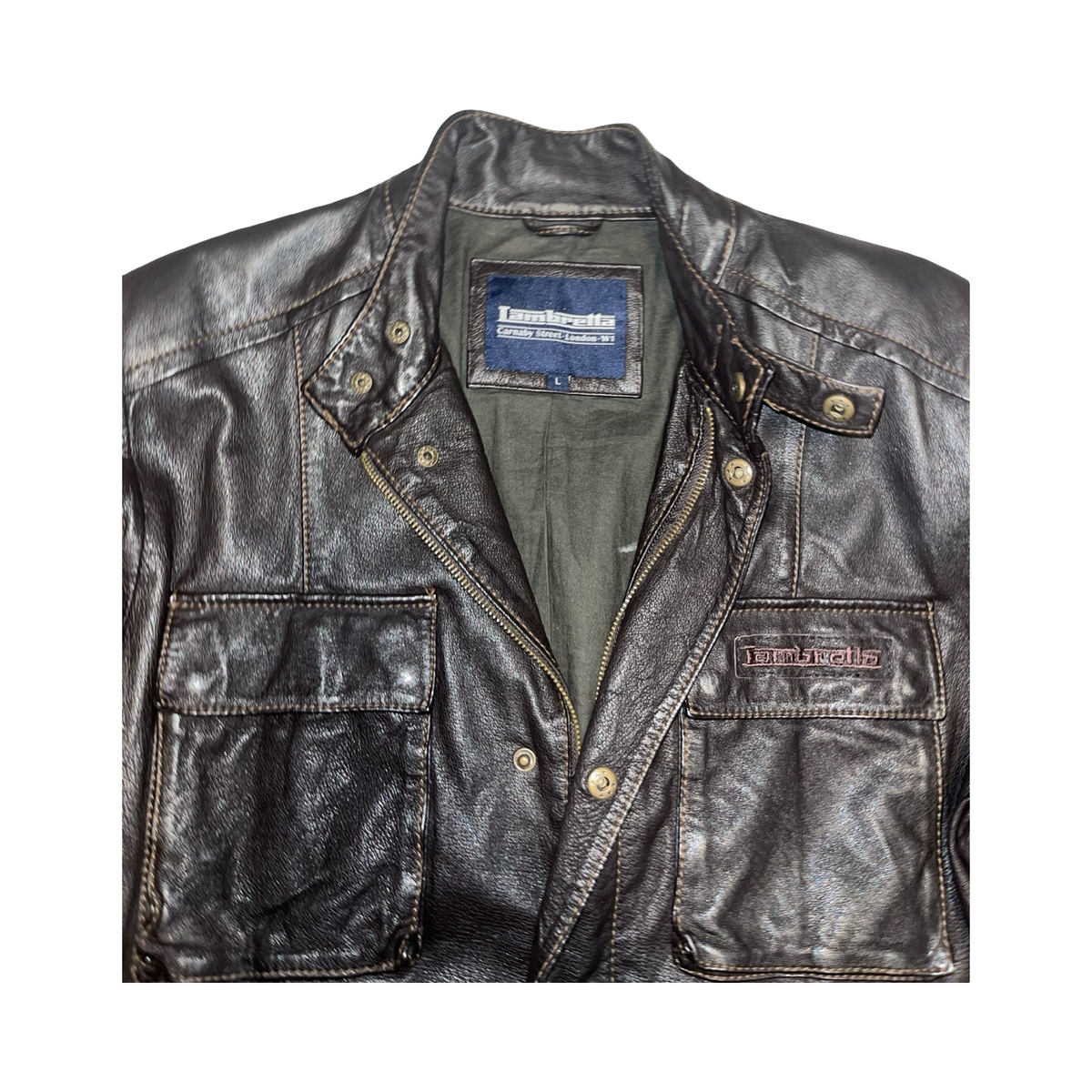 Lambretta carnaby street London genuine leather jacket uk L