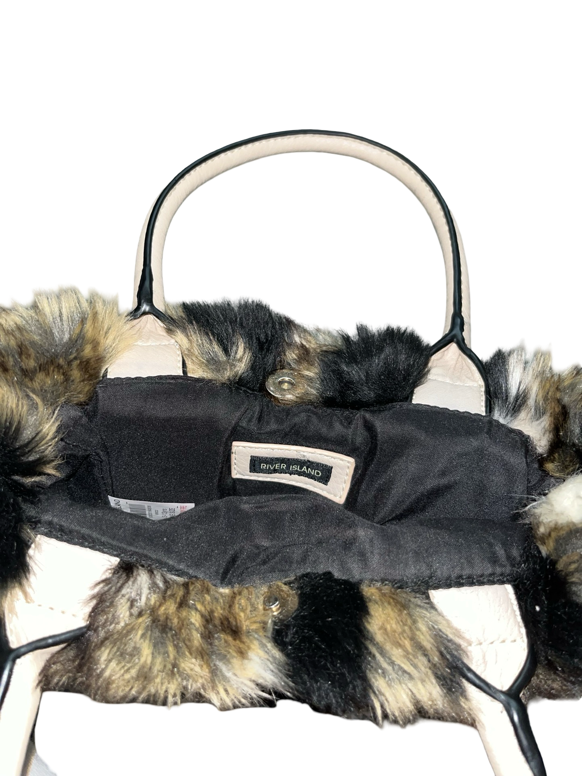 Y2K River Island Faux Fur Patchwork Handbag