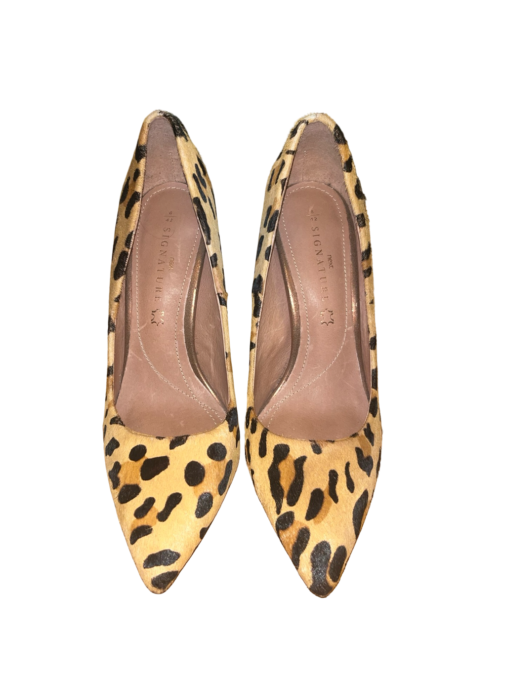 Next Signature Leopard Print Pony Hair Court Heels UK 8