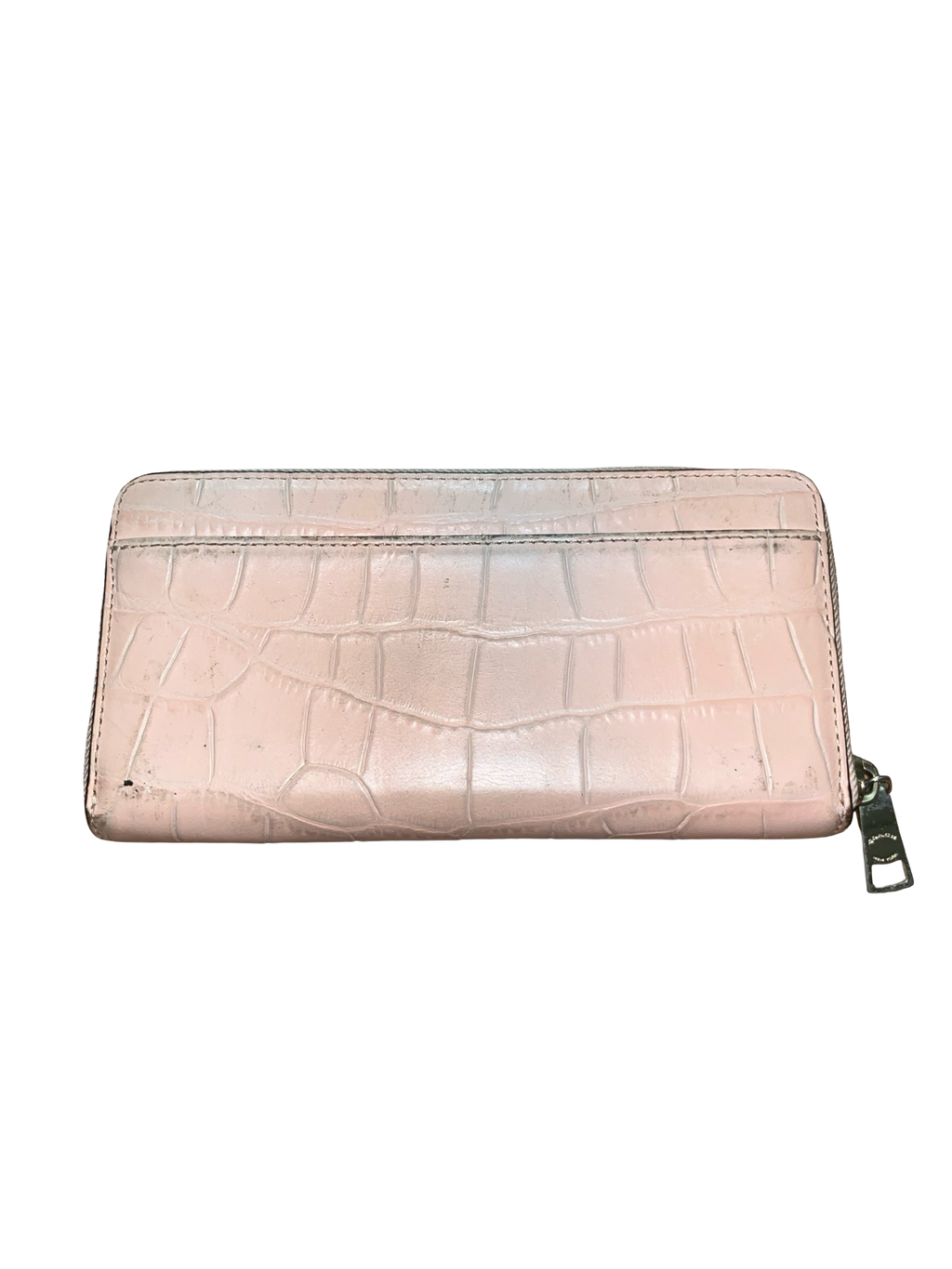 Coach Croc Embossed Leather Purse Blush Pink Genuine Leather