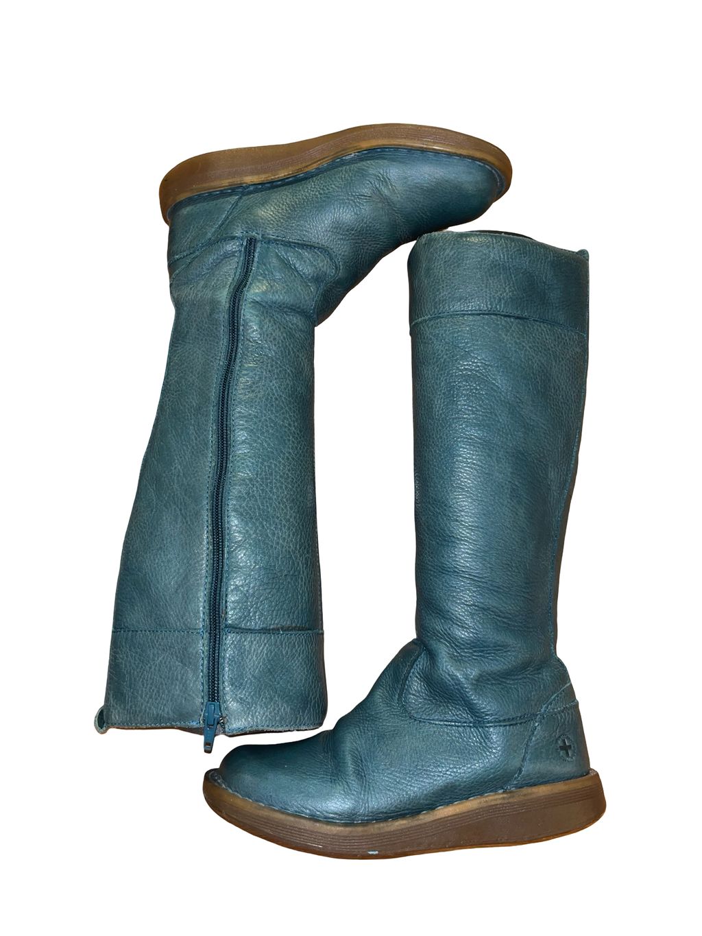 Dr Martens Elena Blue Leather Knee High Boots UK 4 Vintage Y2K