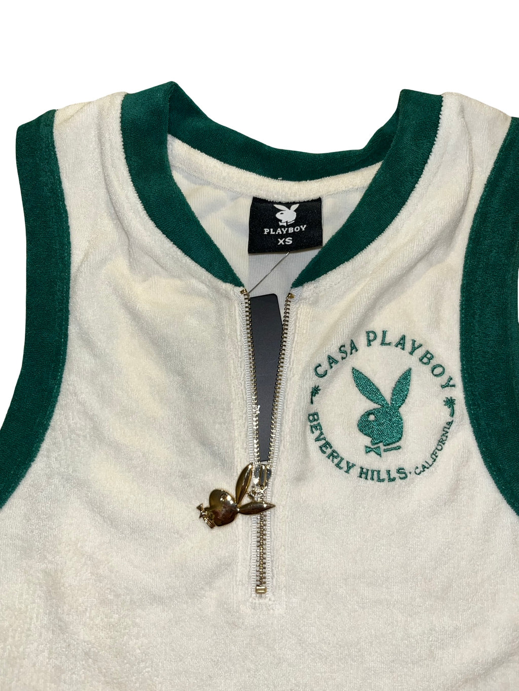 Playboy Casa Beverly Hills Terry Towelling Zip Tank Top XS