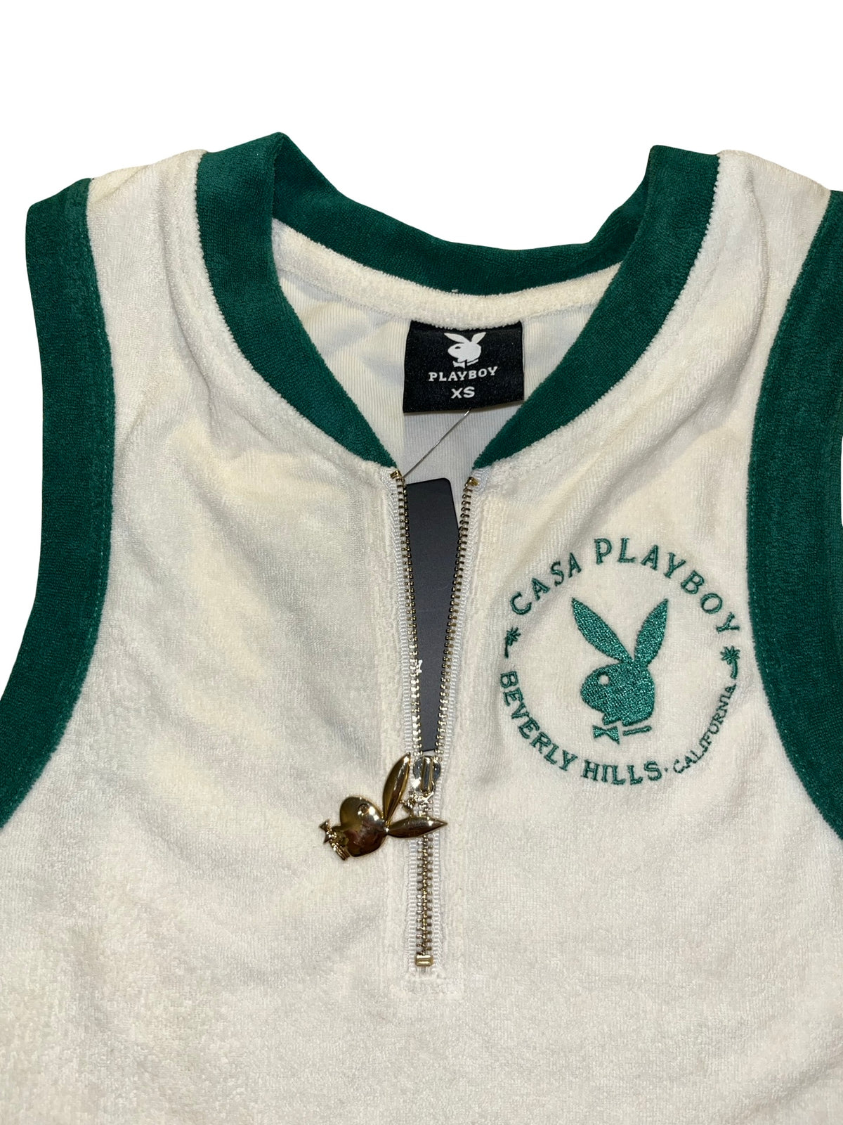 Playboy Casa Beverly Hills Terry Towelling Zip Tank Top XS