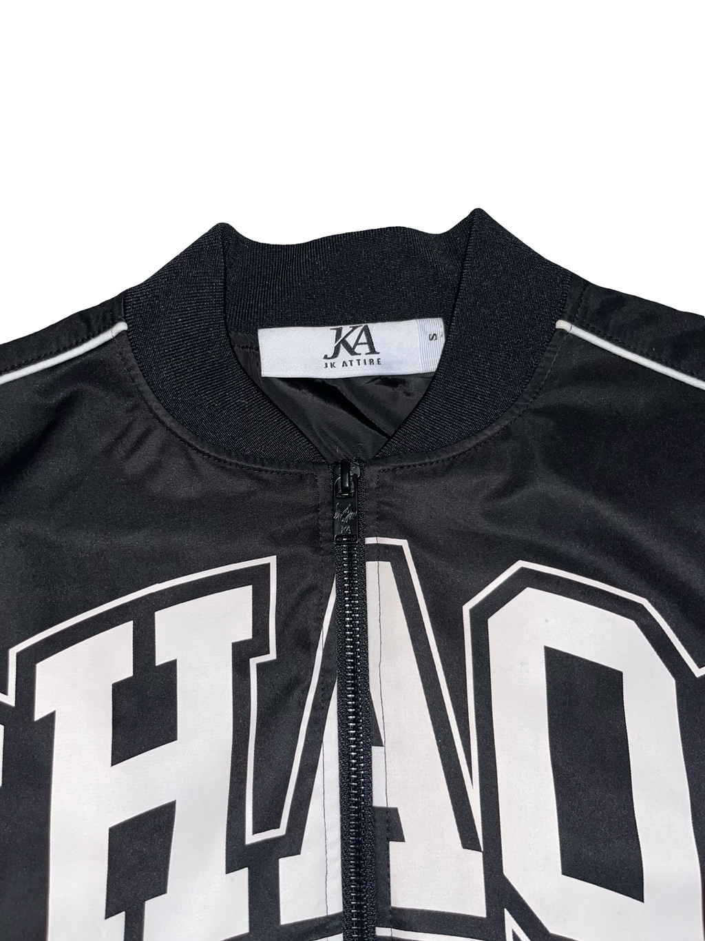 JK Attire CHAOS Black Flame Bomber Jacket | Size S