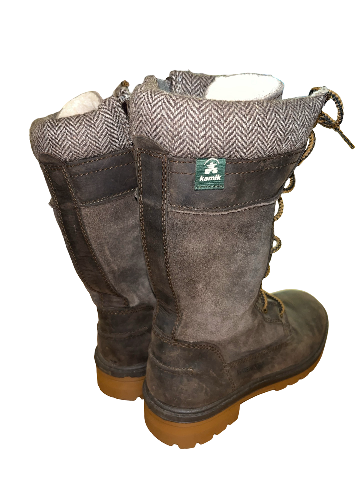 Kamik Brown Suede Leather Knee High Winter Boots uk4