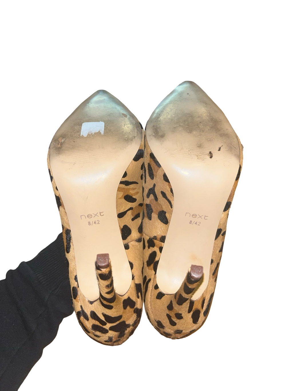Next Signature Leopard Print Pony Hair Court Heels UK 8